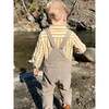 Jasper Woven Long Sleeve Striped Onesie, Gold - Onesies - 3
