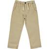 Jay Twill Buttoned Drawstring Pants, Stone - Pants - 1 - thumbnail
