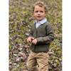 Duncan Cotton Knit Elbow Patch Cardigan, Green - Cardigans - 2