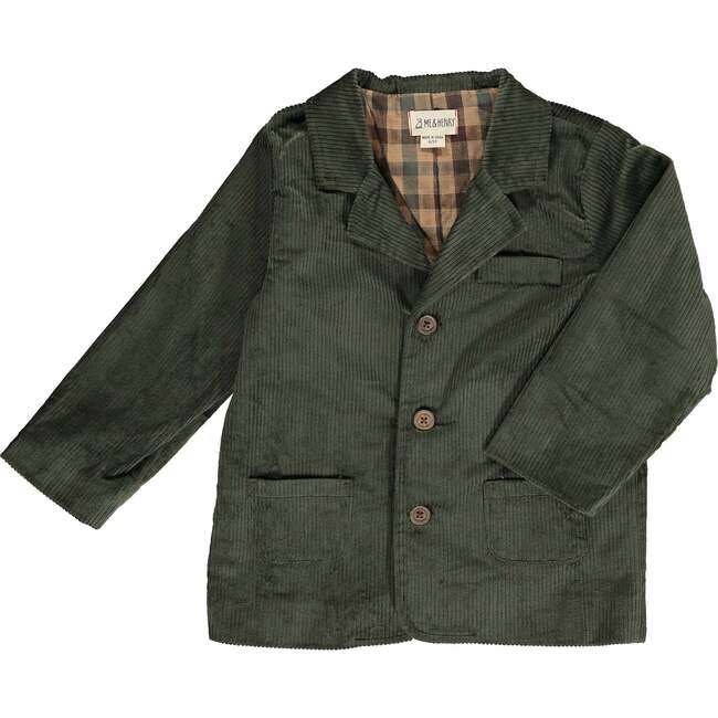 Bucks Corduroy Lapel Collar Jacket, Green - Jackets - 1