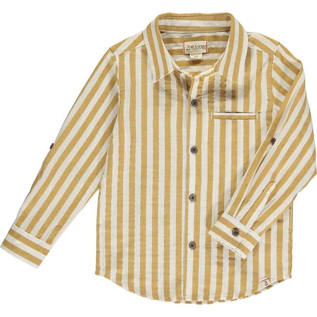 Atwood Woven Striped Shirt, Gold
