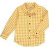 Atwood Woven Micro-Plaid Shirt, Gold - Shirts - 1 - thumbnail