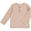 Adams Striped Henley Tee, Pumpkin And White - T-Shirts - 1 - thumbnail