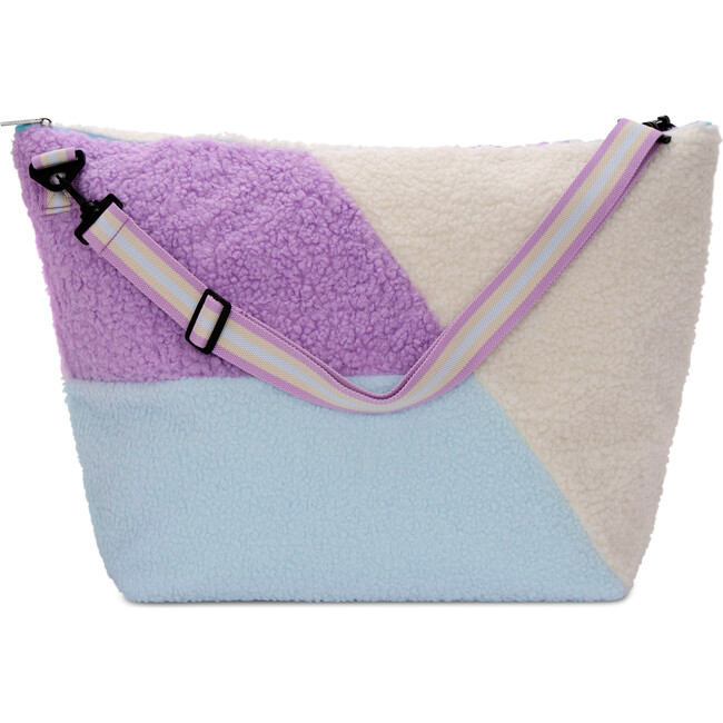Cozy Sherpa Weekender Bag, Lavender, Blue & Cream