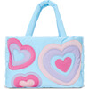 Happy Heart Puffy Weekender Bag, Blue - Bags - 1 - thumbnail