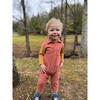 Arlington Striped Cosy Polo Romper, Pumpkin And Gold - Rompers - 2