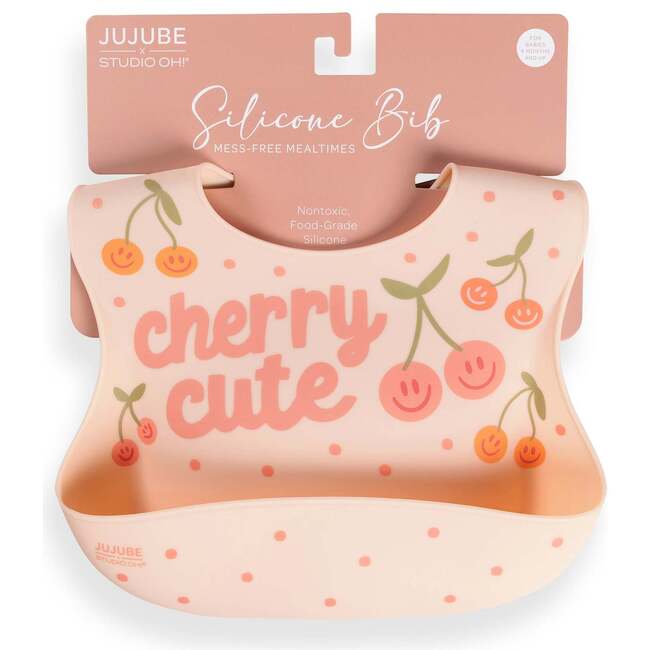JuJuBe × Studio Oh! Silicone Bibs, Cherry Cute by Doodle By Meg