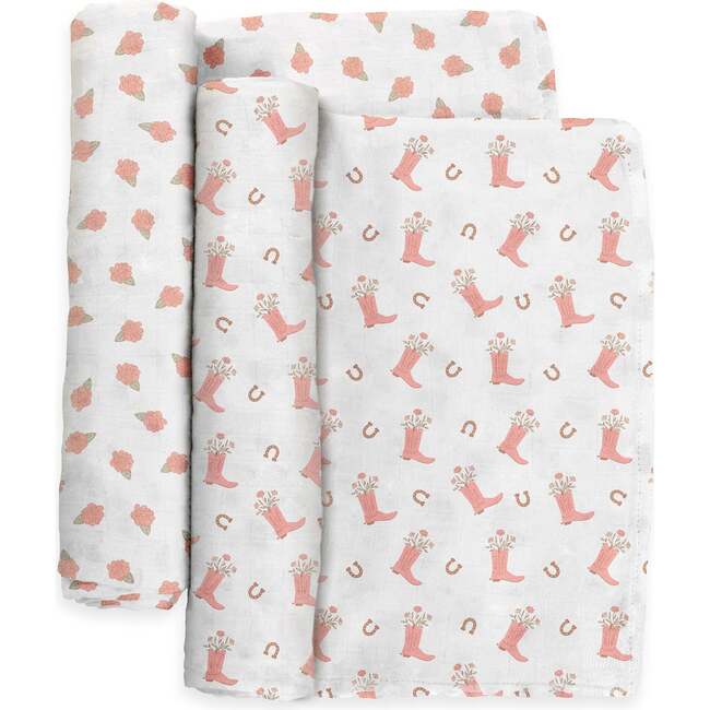 JuJuBe × Studio Oh! Printed Swaddle Blanket Sets, Bloomin' Boot (Pack Of 2) - Swaddles - 3