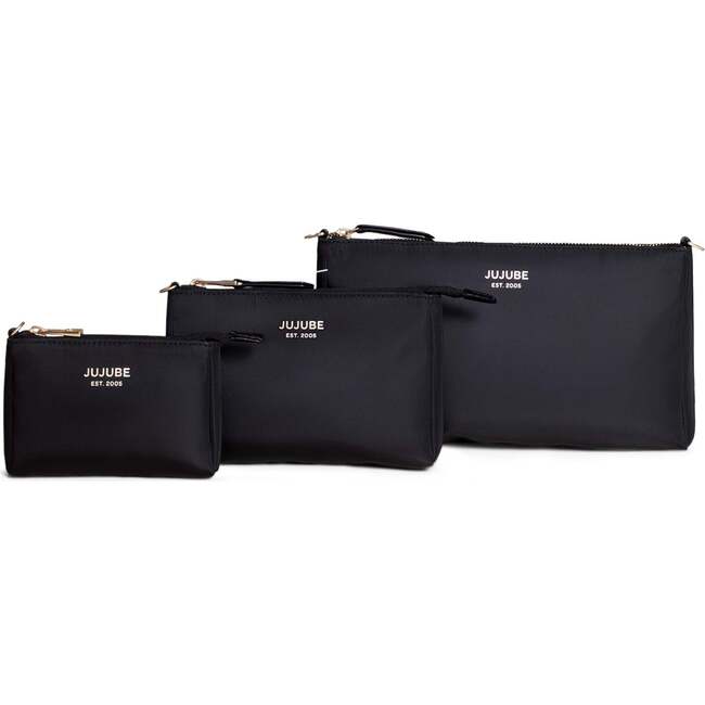 Diaper Bag-Fit 3-Piece Pouch Set, Black