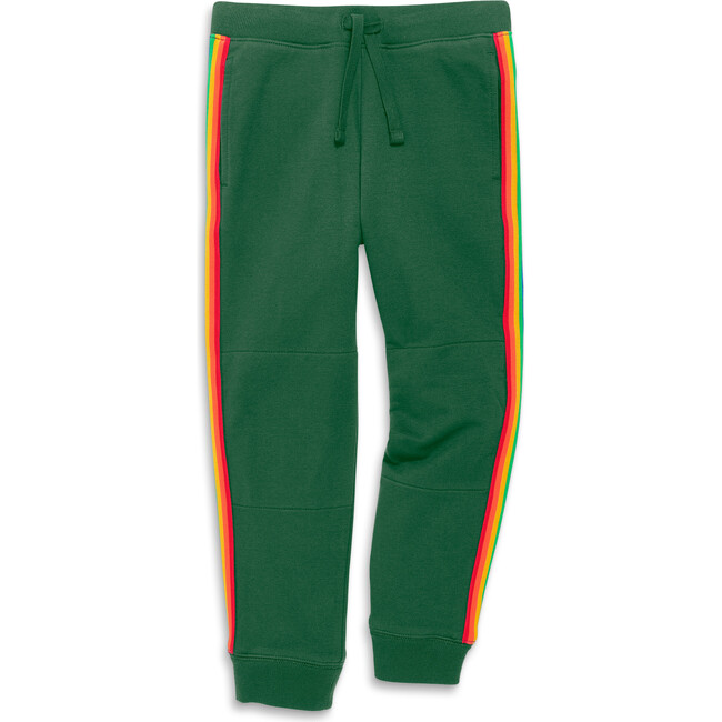 Rainbow Trim Jogger, Evergreen