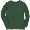 Long Sleeve Slub Pocket Tee, Evergreen - T-Shirts - 1 - thumbnail