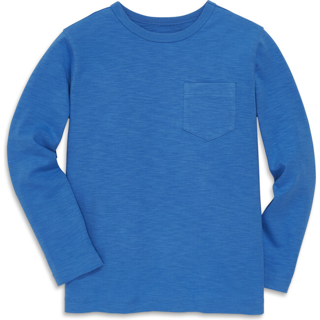 Long Sleeve Slub Pocket Tee, Blueberry