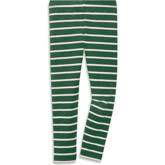 Classic Legging In Stripe, Evergreen Oat Stripe