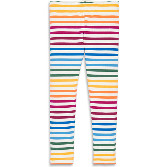 Classic Legging In Rainbow Stripe, Ivory Double Rainbow Stripe