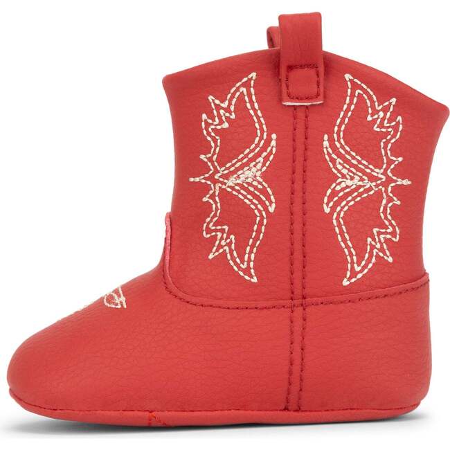 Eco Steps Velcro Western Boots, Cherry Red