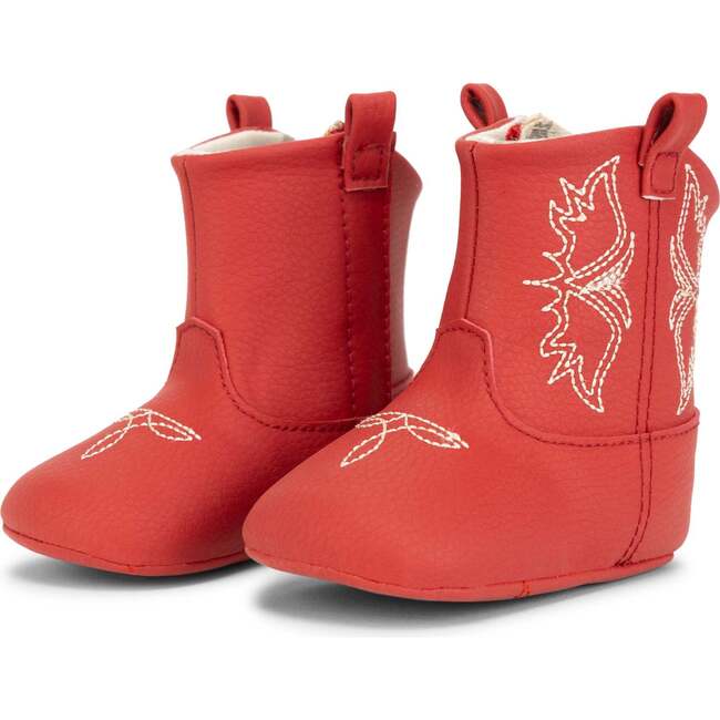 Eco Steps Velcro Western Boots, Cherry Red - Boots - 2
