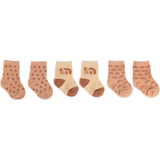 Baby Socks Trios With Zipper Wash Bag, Be Kind Rainbows (Pack Of 3) - Socks - 2