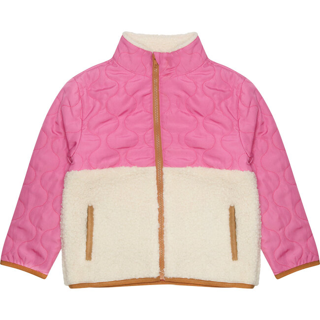 Kennedy Quilted Sherpa Zip Jacket, Super Pink