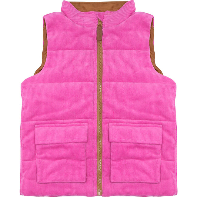 Joey Corduroy Vest, Super Pink