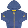 Dash Zip Sweatshirt, Washed Indigo - Sweatshirts - 1 - thumbnail