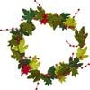 Maple Leaf Christmas Wreath with Berries - Wreaths - 1 - thumbnail