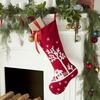 Handmade Christmas Stocking - Snowy Village Embroidered Scene on Red - Stockings - 2