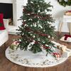 Imperial Design Hand Beaded Christmas Tree Skirt on Cream Silk- Large - 60" - Tree Skirts - 2