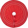 Concentric Nailhead Circles Christmas Tree Skirt in Red Linen - 60" - Tree Skirts - 3