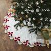 Christmas Tree Skirt, Beaded Candy Swirl Taffeta - Tree Skirts - 3