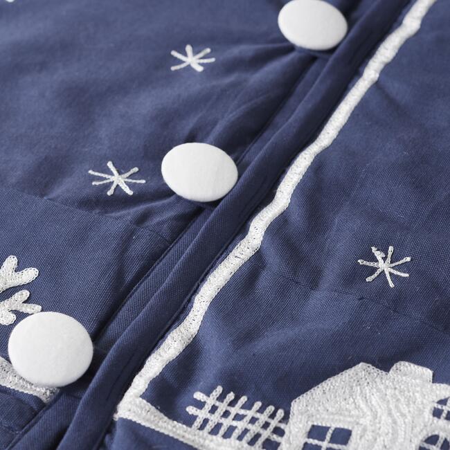 Christmas Tree Skirt, Navy Village Scene - Tree Skirts - 5