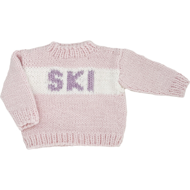 SKI Hand-Knit Sweater, Pink, Lavender & White