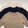 Fisherman Knit Sweater, Flax - Sweaters - 2