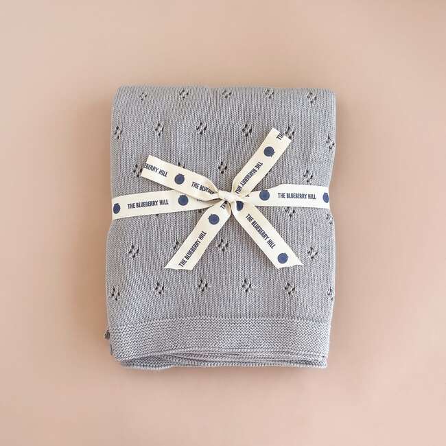 Pique Baby Blanket, Grey - Blankets - 2