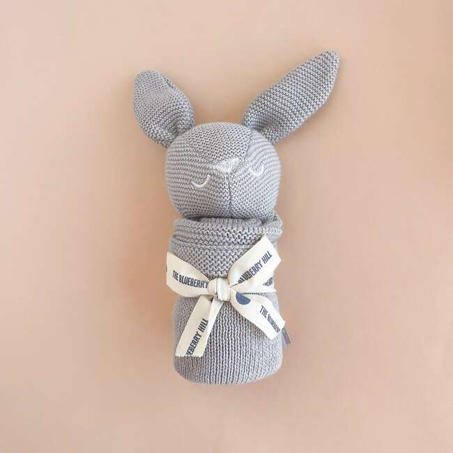 Bailey Bunny Baby Lovey Cuddle Cloth Blanket Toy Gift, Grey - Plush - 2