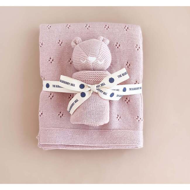 Pique Blanket & Harper Bear Lovey Set, Blush - Mixed Gift Sets - 2