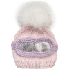 Ski Goggle Hand-Knit Hat, Pink, Lavender & Silver - Hats - 1 - thumbnail