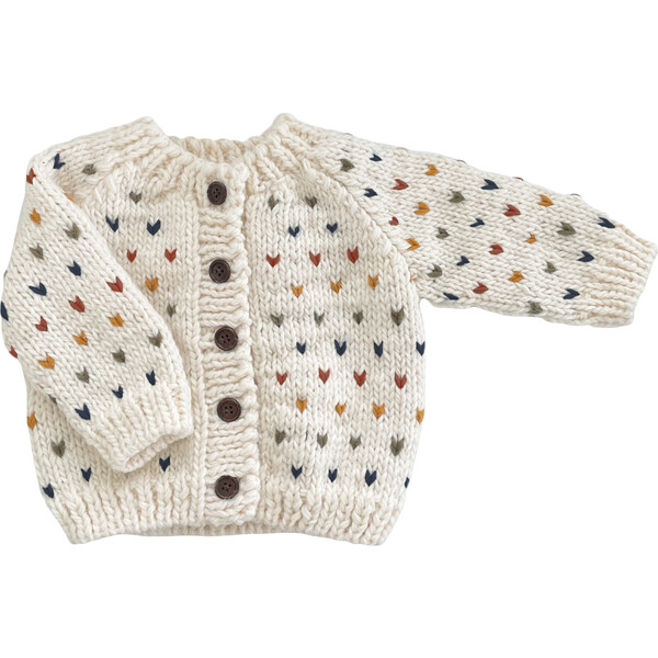 Sweetheart Knit Cardigan Set-Cream/Lightblue main image 1