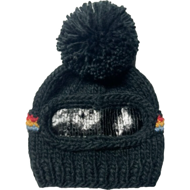 Ski Goggle Hand-Knit Hat, Black
