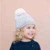 Snowflake Pattern Knit Pom Hat, Blue Grey - Hats - 2