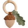 Cotton Crochet Baby Rattle Teether, Acorn - Rattles - 1 - thumbnail