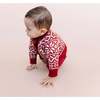 Snowflake Pattern Knit Cardigan, Red - Cardigans - 3