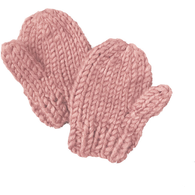 Classic Knit Mittens, Rose