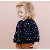 Sawyer Knit Tiny Hearts Cardigan, Navy & Multicolors - Sweaters - 3