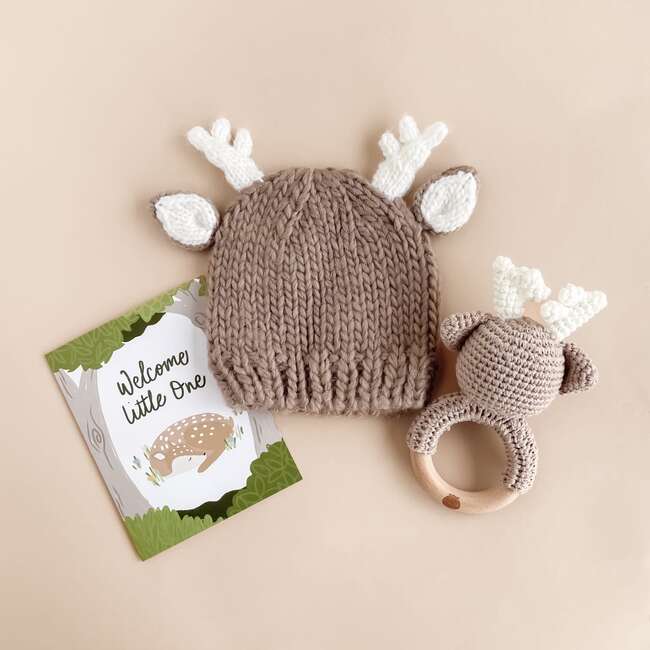 Cotton Crochet Baby Rattle Teether, Deer - Rattles - 2