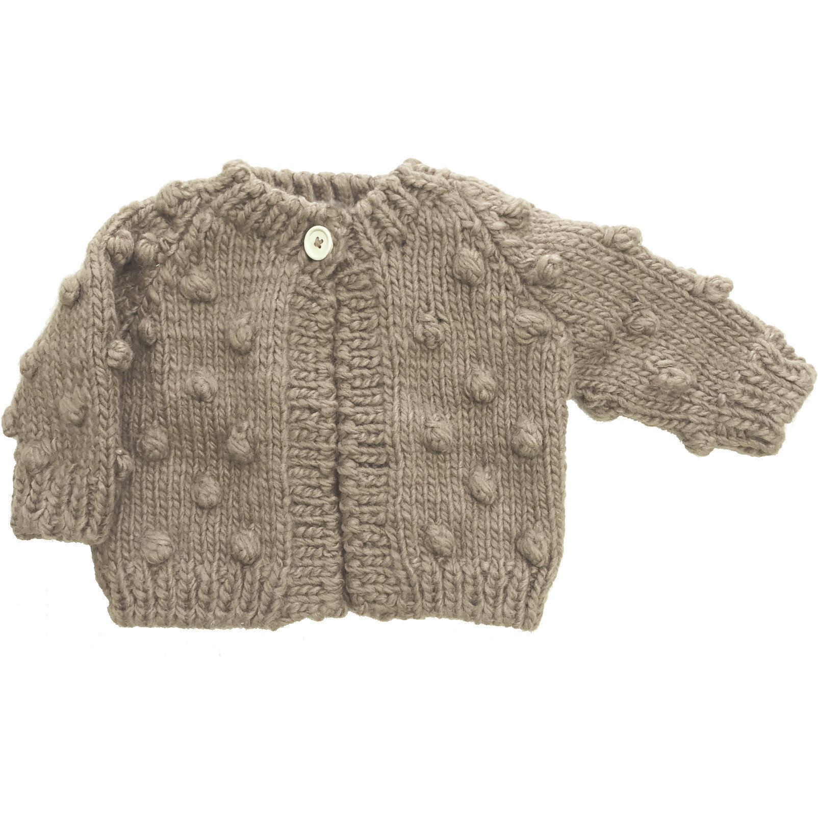 All-Over Popcorn-Knit Cardigan, Flax - Cardigans - 1