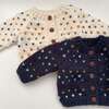 Sawyer Knit Tiny Hearts Cardigan, Navy & Multicolors - Sweaters - 4