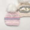 Ski Goggle Hand-Knit Hat, Pink, Lavender & Silver - Hats - 4