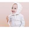 All-Over Popcorn-Knit Bonnet, Cream - Hats - 2