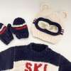 SKI Stripe Knit Mittens, Navy - Mitts - 3