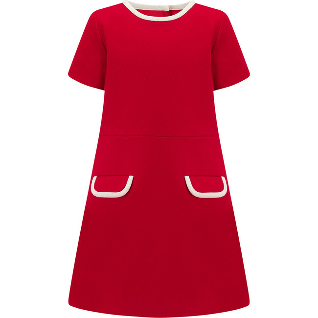 Kensington Girls Dress, Pillar Box Red